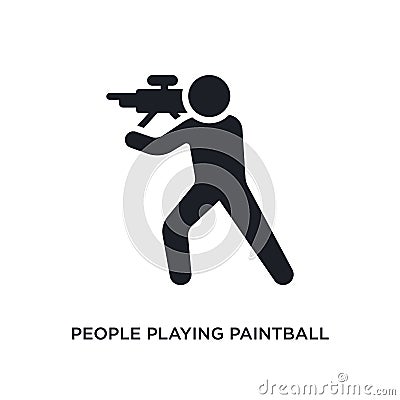 people playing paintball isolated icon. simple element illustration from recreational games concept icons. people playing Vector Illustration