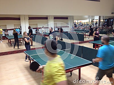 People playing ping pong Editorial Stock Photo