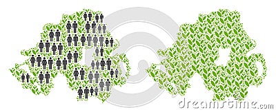 Population and Environment Northern Ireland Map Vector Illustration