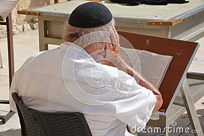 People pray a the Western Wall Editorial Stock Photo