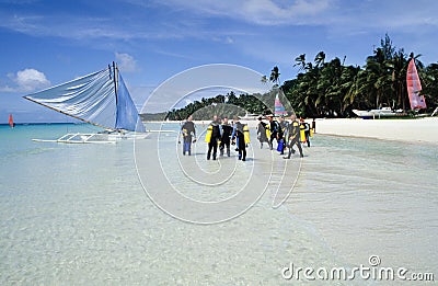 People preparing to make scuba dive Editorial Stock Photo