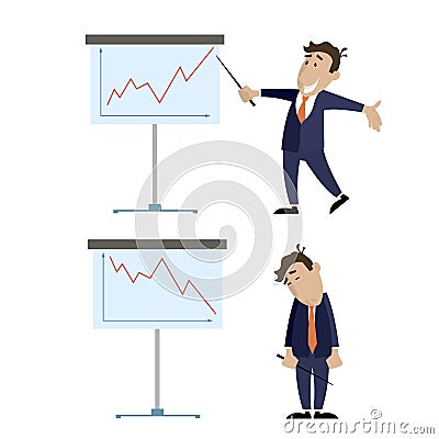 People and the presentation of growth and lowering Vector Illustration