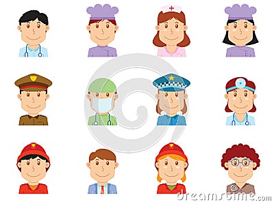 People profession avatar part one Vector Illustration