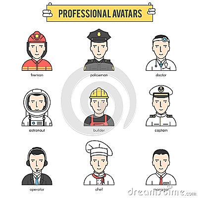 People professional avatars Vector Illustration