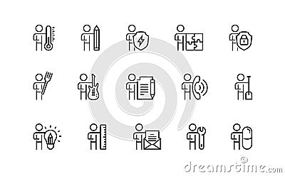 People and Professions, Activities, Occupation Icon Set Vector Illustration