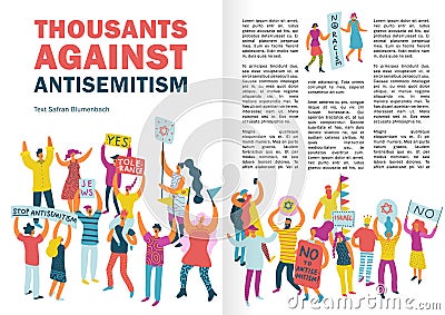 People Protest Infographics Layout Vector Illustration