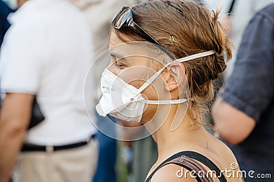 People protesting against air pollution Editorial Stock Photo