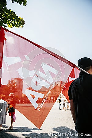 People protesting against immigration policy Editorial Stock Photo