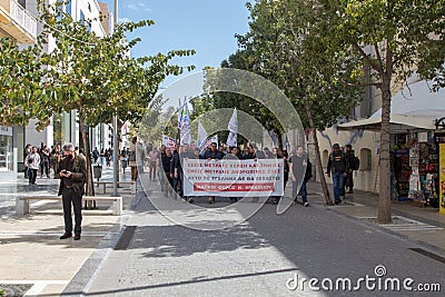 People protesting over the recent deadly train accident in Greece Editorial Stock Photo