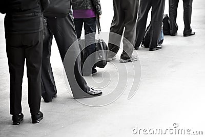 People in queue Stock Photo