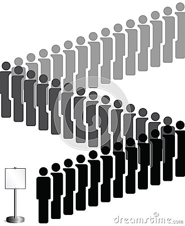 People queuing Vector Illustration