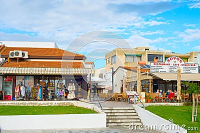 People restaurant Old Town Paphos Editorial Stock Photo