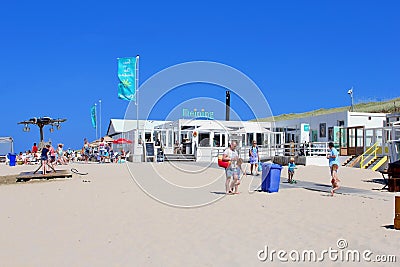 Beach Restaurant terrace, Netherlands Editorial Stock Photo