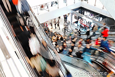 People at retail shopping mall Stock Photo