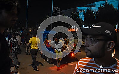 People returning home after Chhath Puja over mini truck at Guwahati Assam Editorial Stock Photo