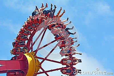 People rides on the Claw in Dreamworld Gold Coast Queensland Australia Editorial Stock Photo