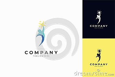 people rising star logo illustration Vector Illustration