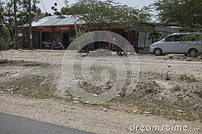 People on the road. Editorial Stock Photo