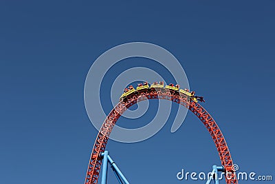 People in roller coaster Stock Photo