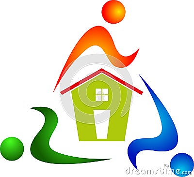 People rotation with home care Vector Illustration