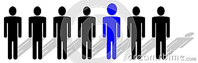 People in row Vector Illustration