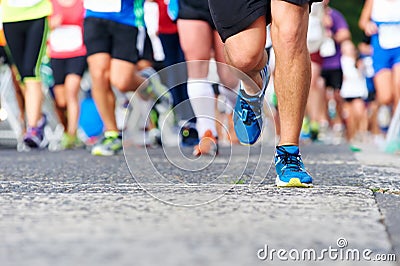 People running marathon Stock Photo