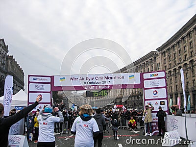 Running annual Wizz Air Kyiv city marathon Editorial Stock Photo