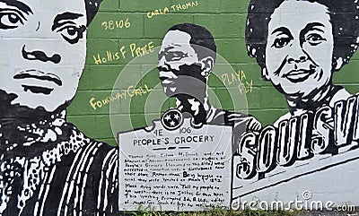 People`s Grocery Mural, Memphis, TN Editorial Stock Photo