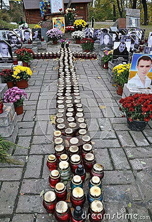 People s Memorial Heroes Heavenly hundreds in Kyiv_4 Editorial Stock Photo