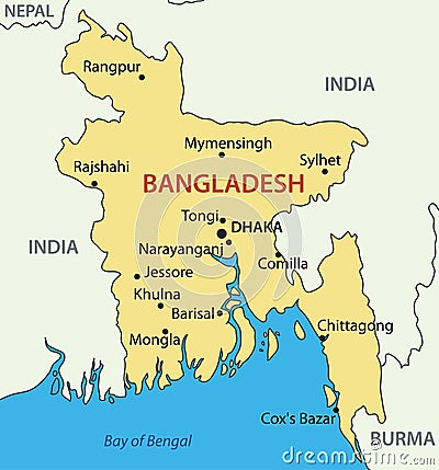 Peoples Republic of Bangladesh - vector map Vector Illustration