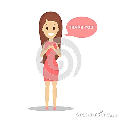 People say Thank you. Vector Illustration