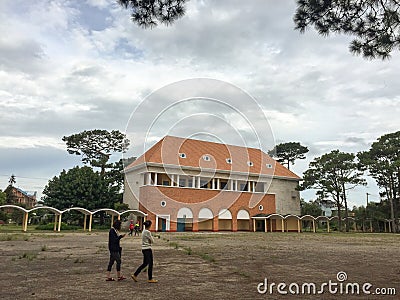 People at school in Dalat, Vietnam Editorial Stock Photo