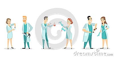 People scientists set. Vector Illustration