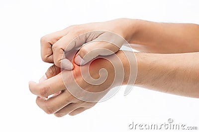 People scratch the itch with hand Stock Photo