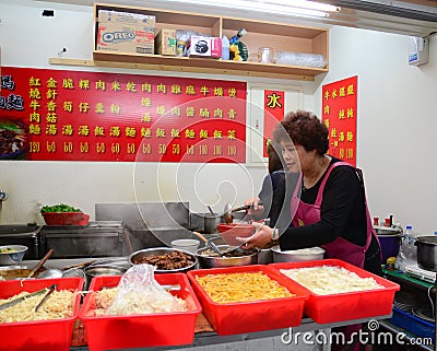 People selling foods at market in Alishan, Taiwan Editorial Stock Photo