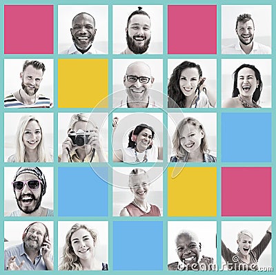 People Set of Faces Diversity Human Face Concept Stock Photo