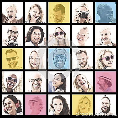 People Set of Faces Diversity Human Face Concept Stock Photo