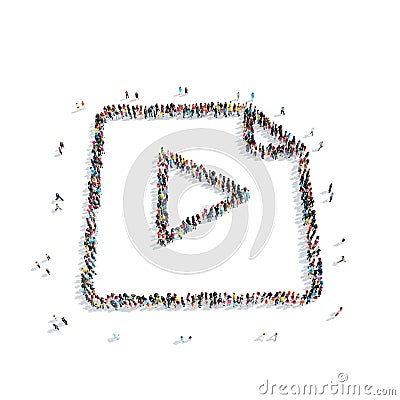 People in the shape of sheet, playing Stock Photo