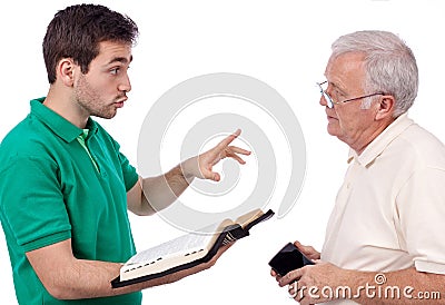 People sharing Gospel Stock Photo