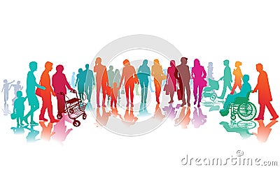 People shopping Vector Illustration