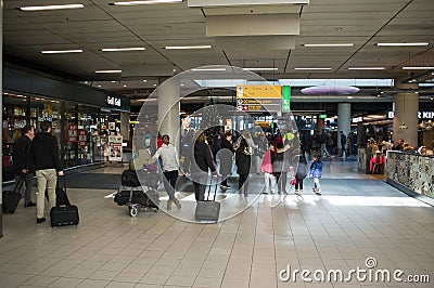 People shopping at Schiphol plaza Editorial Stock Photo