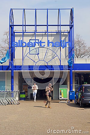 Women are shopping in supermarket Ahold Albert Heijn discount, Netherlands Editorial Stock Photo