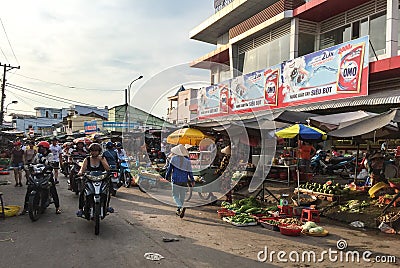 People shopping in traditional market Editorial Stock Photo