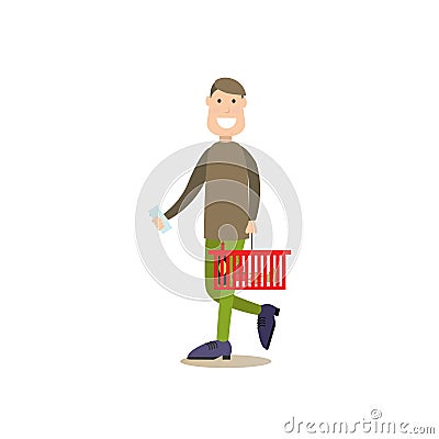 People shopping vector illustration in flat style Vector Illustration