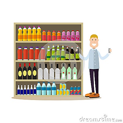 People shopping vector illustration in flat style Vector Illustration