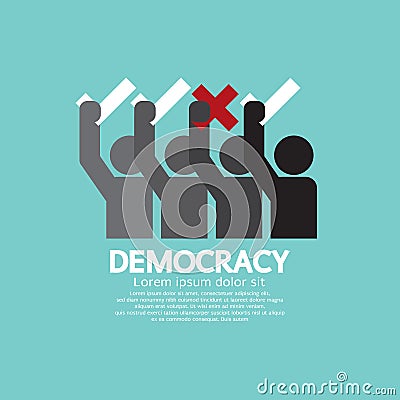 People Showing Vote Yes And No Democracy Concept Vector Illustration