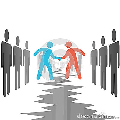 People on sides settle agreement deal Vector Illustration