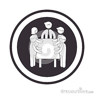 People silhouette teamwork icon Vector Illustration