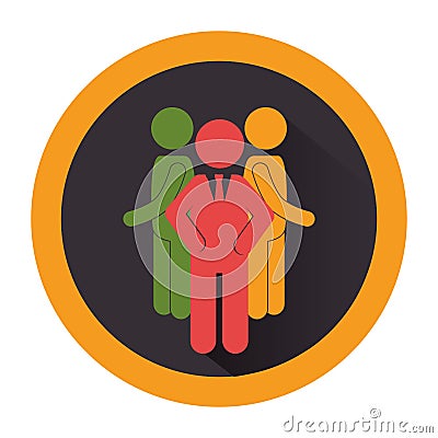 People silhouette teamwork icon Vector Illustration