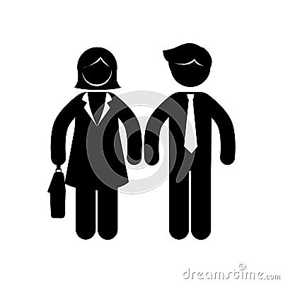 People silhouette teamwork icon Vector Illustration